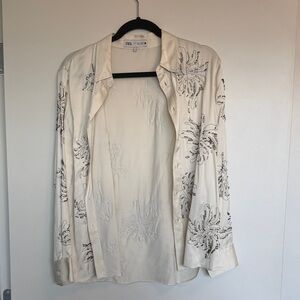 Zara Ivory Floral Embroidered Blouse